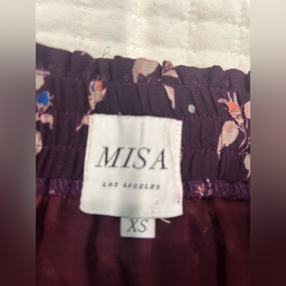 MISA LOS ANGELES - Floral Pull On High Waisted Mini Skirt Purple Size XS - Picture 6 of 7